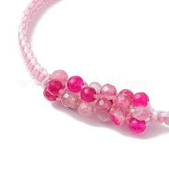Pulseras trenzadas de cuentas de ágata natural teñida&nbsp;BJEW-MZ00253-05