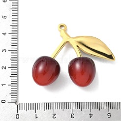 Acier inoxydable 304 avec pendentifs en acrylique cerise&nbsp;STAS-G362-05G-02