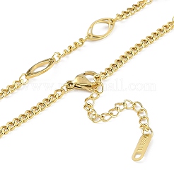 Ionenplattierung (IP) 304 Edelstahl ovale Gliederkette Halsketten für Frauen&nbsp;NJEW-K276-04C-G