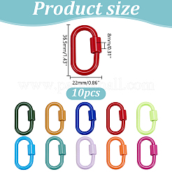 10 Stück 10 Farben Backfarbe Legierung Schraubverschluss Karabiner&nbsp;FIND-DR0002-28