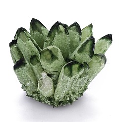 Décorations d'affichage à la maison de grappe de quartz vert naturel&nbsp;DJEW-F012-01C