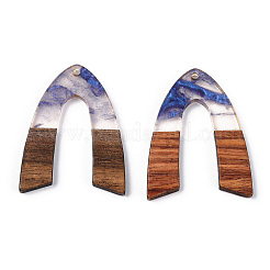 Colgantes de resina transparente y madera de nogal&nbsp;RESI-ZX017-45