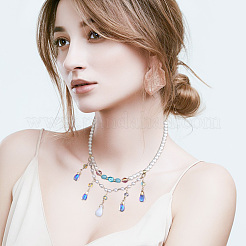 140 Stück 10 Stile Imitation Jade & transparente Glasanhänger&nbsp;GLAA-GO0001-04