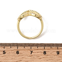Offene Manschettenringe aus Messing mit Mikropavé und Zirkonia&nbsp;RJEW-P186-04G