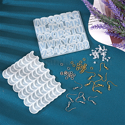 2 pz fai da te luna e lettera a ~ z & nunber 0~9 connettori charms ciondolo stampi in silicone&nbsp;DIY-TA0004-18