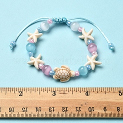 Armbänder aus synthetischem Türkis und Glasperlen&nbsp;BJEW-FS00021