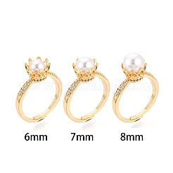 Kronenform Messing Micro Pave klare Zirkonia Cup Peg Ring Einstellungen&nbsp;X-KK-T076-18G