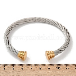 Bracciali a polsino in acciaio inossidabile 304&nbsp;BJEW-M136-01C-PG