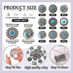 9 rivetto decorativo in lega di stile&nbsp;BUTT-SW0001-04C