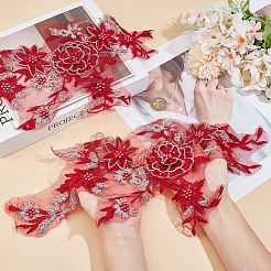 Blumen-Polyester-Stickerei zum Aufnähen von Applikationen&nbsp;DIY-WH20010-38C