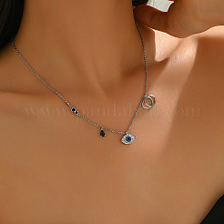 Collana con pendente da donna in ottone con micro pavé di zirconi cubici&nbsp;ZL4013