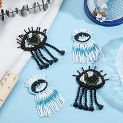 4 pieza de 2 estilos de hilo de bordar con rhinestone de fibra y vidrio para planchar o coser.&nbsp;PATC-GF0002-03