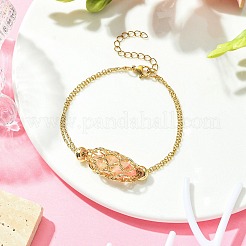 Ionenplattierung (IP) 304 Edelstahl Makramee-Beutel leerer Steinhalter für die Herstellung von Gliederarmbändern&nbsp;BJEW-JB09559