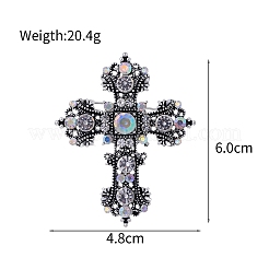 Barockstil Kreuz Zinklegierung Strass Broschen&nbsp;PW-WGBF0CF-01