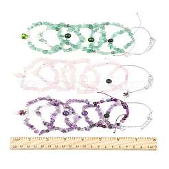15 stücke 5 stil 3 farben natürliche gemischte stein perlen armbänder sets&nbsp;BJEW-FS00018