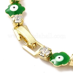 Pulsera de cadenas de eslabones cuadrados y tréboles de hierro chapado en rack&nbsp;BJEW-I300-08G