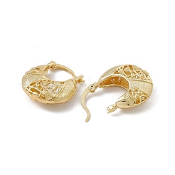 Boucles d'oreilles créoles en laiton placage rack pour femmes&nbsp;EJEW-M213-40G