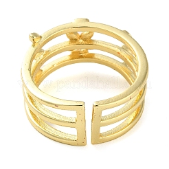 Offene Manschettenringe mit Gestellbeschichtung aus Messing mit Mikropavé-Zirkonia&nbsp;RJEW-K266-09C-G