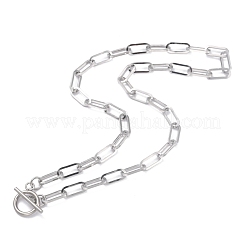 Collane a catena con graffetta in acciaio inossidabile 304 anti-ossidazione&nbsp;NJEW-O124-01P