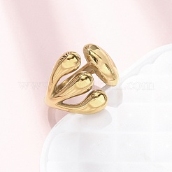Anillos de puño de acero inoxidable 304&nbsp;RJEW-P177-01E-G