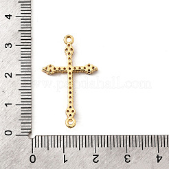 Messing Micro Pave Lavendel Blush Zirkonia Kreuz Verbinder Charms&nbsp;KK-I360-051G