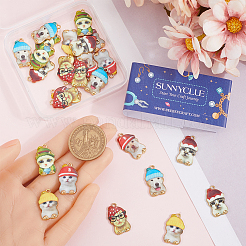 28 pièces 7 styles pendentifs en alliage d'émail imprimé&nbsp;ENAM-SC0005-41