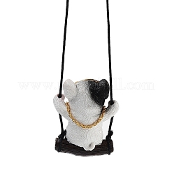 Lindas decoraciones colgantes de bulldog oscilantes de resina&nbsp;LS-HJEW-A010-01B