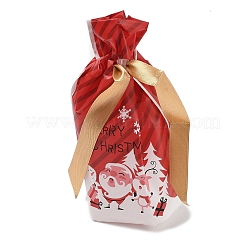 Bolsas de embalaje de plástico de papá noel de navidad bolsas con cordón&nbsp;ABAG-Q053-03G