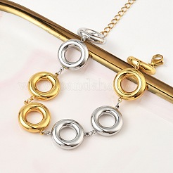 Zweifarbige Orbit-Kettenarmbänder aus Edelstahl 304 für Damen&nbsp;BJEW-A169-14GP