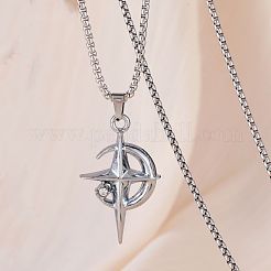 Colliers pendentifs en acier inoxydable avec strass en cristal et étoile de lune&nbsp;FS-WGC8607-01