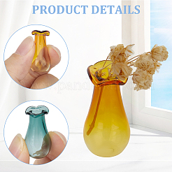 6 Stück Miniatur-Glasvasen-Ornamente in 6 Farben&nbsp;BOTT-CN0001-01