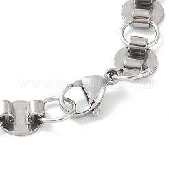 Bracciali a catena tonda piatta in acciaio inossidabile 201 anti-ossidazione per donne e uomini&nbsp;BJEW-I316-08B-P