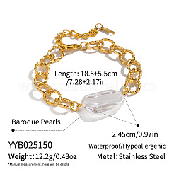 Élégants bracelets rectangulaires en perles baroques élégantes à maillons&nbsp;SX2805-3