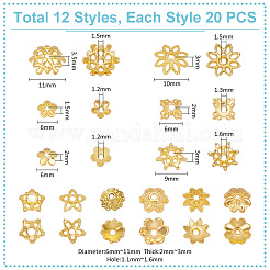 240 pz 12 stili di tappi per perline in lega&nbsp;FIND-UN0015-69