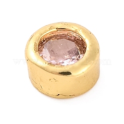 Gestellbeschichtung flach rund Messing Micro Pave Zirkonia Cabochons&nbsp;KK-F874-03G-03