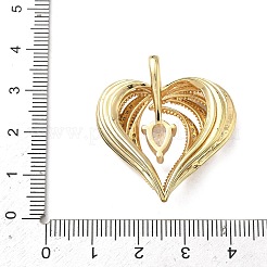 Pendentifs avec zircon cubiques à micro-pavés en laiton&nbsp;KK-F930-25B-G01