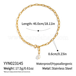 Minimalistische Lariat-Halskette mit Y-förmigem Anhänger aus natürlichem Süßwasserperlen-Edelstahl (304).&nbsp;EE6125