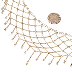 Chaînes de taille à pompon en maille triangulaire en laiton pour la danse du ventre&nbsp;NJEW-C00037