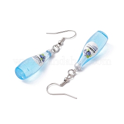 Cocktailanhänger aus Harz und Ohrhänger aus 304er Edelstahl für Damen&nbsp;EJEW-JE06406