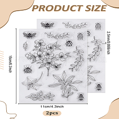 Transparentes Silikon-Scrapbookpapier für Vintage-Pflanzen-Scrapbooking-Ornament&nbsp;DIY-WH0678-55B