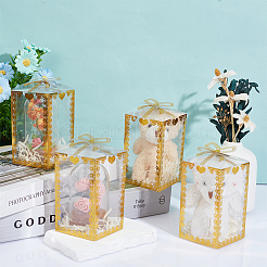 Cajas de regalo de PVC transparente con estampado de corazón plegables&nbsp;CON-WH0085-192B-01