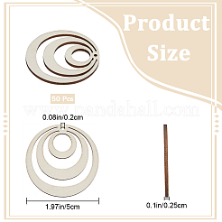 Holz große Anhänger&nbsp;WOOD-WH0024-155A