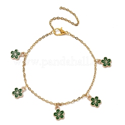 Pulseras con dijes de esmalte de aleación de flores&nbsp;BJEW-JB12285-01