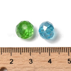 Galvanisierte facettierte Rondelle ab Farbe plattierte transparente Glasperlen&nbsp;GLAA-R152-10mm-M2