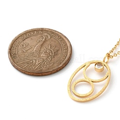 Collane a catena con ciondolo a dodici costellazioni in acciaio inossidabile 304 con zirconi cubici e rune per donna&nbsp;NJEW-B121-02G-02