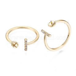 Messing Micro Clear Zirkonia Manschette Fingerringe Einstellung&nbsp;KK-T056-52G-NF