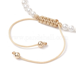 Bracelets de perles tressées en perles de coquillage&nbsp;BJEW-JB11479-02