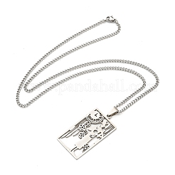 Colliers pendentifs en acier inoxydable 304 anti-ternissement&nbsp;LS-NJEW-L118-02P-06