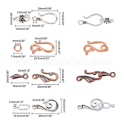 Gancio stile tibetano e degli occhi fermagli&nbsp;TIBE-PH0005-13-WH
