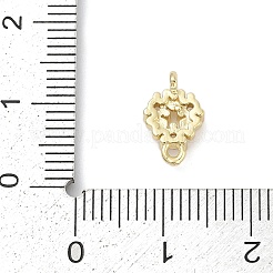 Breloques de connecteur en laiton micro pavé de zircone cubique transparente&nbsp;KK-Z094-08G-01